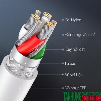 Cáp sạc USB Lightning chuẩn MFi Ugreen 80315 Dài 1.5M Chính Hãng