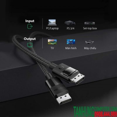 Cáp Displayport 1.4 8K@60Hz dài 5M Ugreen 80394 Cao Cấp