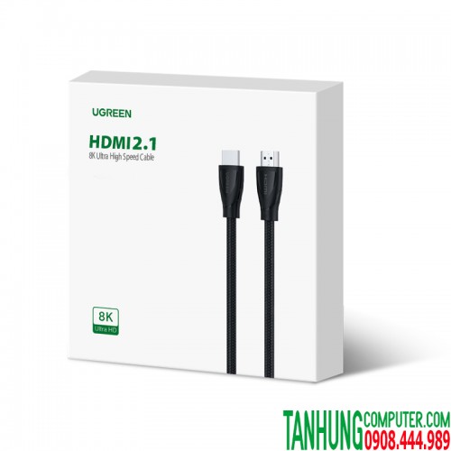 Cáp HDMI 2.1 Ugreen 80402 dài 1.5M độ phân giải 8K@60Hz Cao Cấp (Sợi Cotton)
