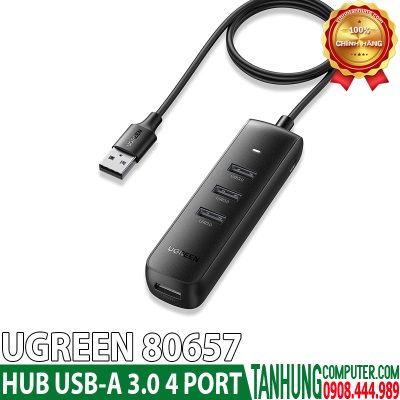Hub USB 3.0 4 Cổng Cao Cấp Ugreen 80657 (Dây dài 1m, Black) chính hãng cao cấp