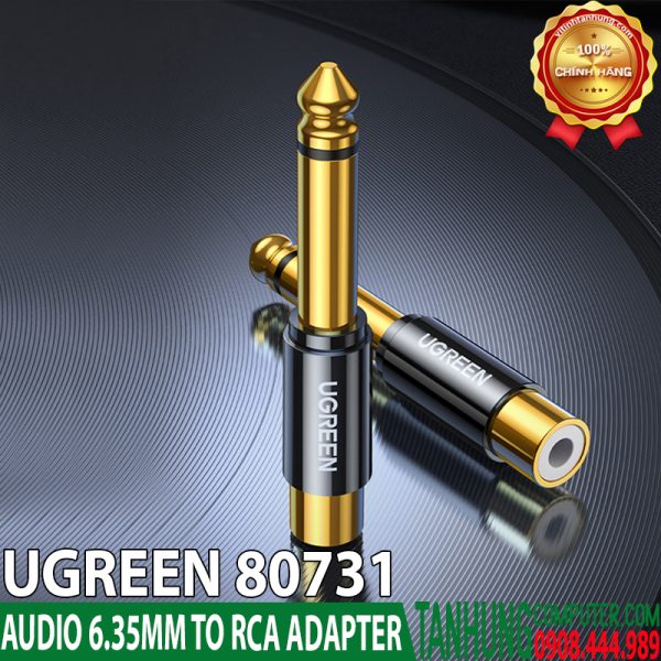 Đầu chuyển Audio 6.35mm to RCA Ugreen 80731 cao cấp