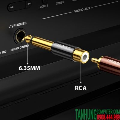 Đầu chuyển Audio 6.35mm to RCA Ugreen 80731 cao cấp