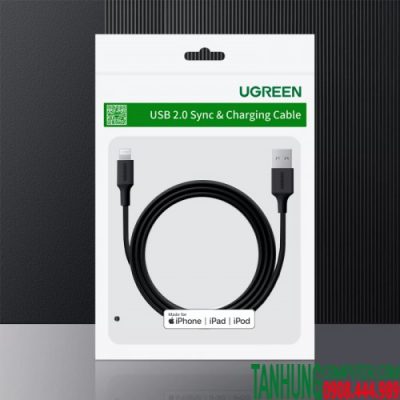 Cáp sạc USB Lightning chuẩn MFi Ugreen 80822 Dài 1M Chính Hãng