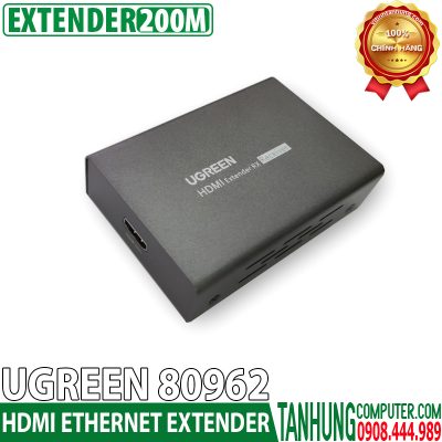 Thiết bị khuếch đại HDMI qua Lan 200 mét Ugreen 80962 (Receiver) chính hãng cao cấp