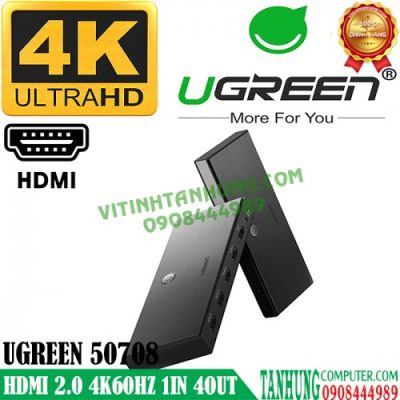 Bộ Chia HDMI 2.0 4K60Hz 1 Vào 4 Ra Cao Cấp Ugreen 50708