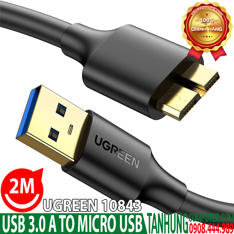 Cáp USB 3.0 Sang Micro USB 3.0 Ugreen 10843 Dài 2M Cao Cấp Chính Hãng ...