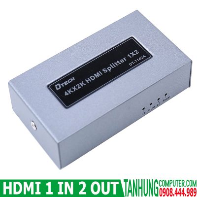 Bộ chia HDMI 4K x 2K 1 ra 2 DTECH DT-7006/7142A