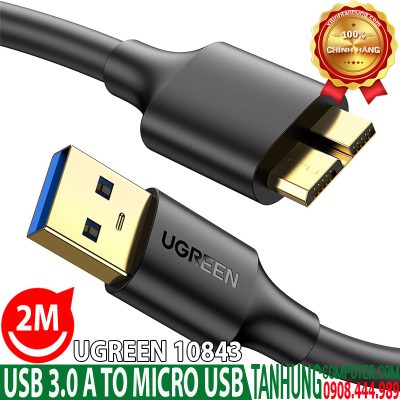 Cáp USB 3.0 sang Micro USB 3.0 Ugreen 10843 dài 2M cao cấp chính hãng