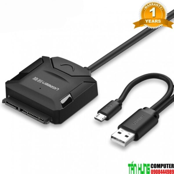 Ugreen 20216 Cáp USB 2.0 to SATA HDD, SSD 3.5" 2.5" có hỗ trợ OTG Chính Hãng