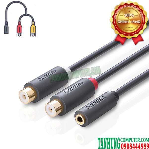 Cáp Chuyển Audio 3.5mm (female) Sang 2 RCA (female) Cao Cấp Ugreen 10562