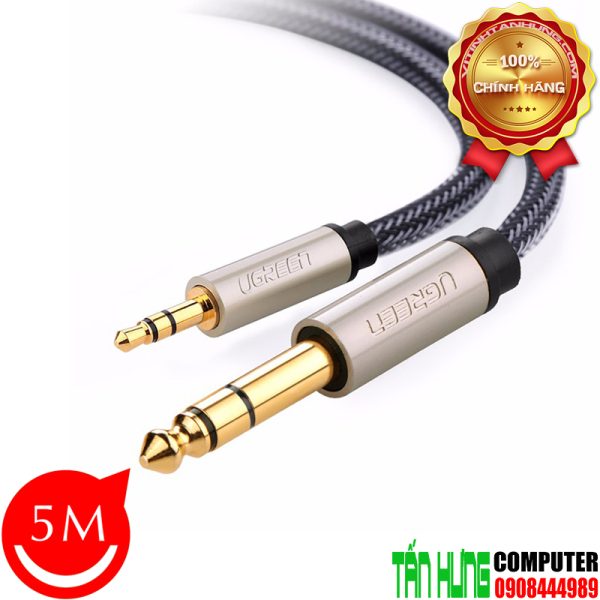 Cáp Chuyển Audio 3.5mm to 6.5mm Cao Cấp Dài 5M Ugreen 10630