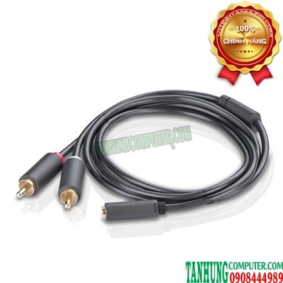 Cáp Audio 3.5mm (ÂM) to RCA 1M Ugreen 10588 Chính hãng cao cấp