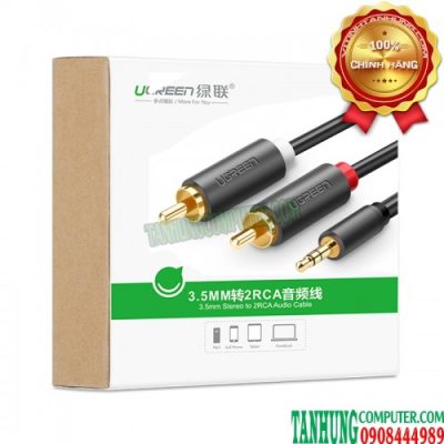 Cáp Audio 3.5mm to 2 RCA Dài 3M Cao Cấp Ugreen 10512