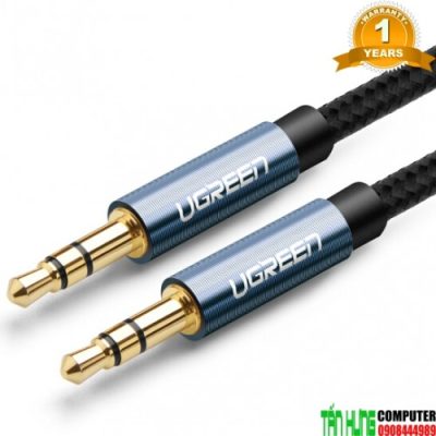 Dây AV 3.5mm (M/M) Ugreen 10686 dài 1.5M Đầu hợp kim bọc lưới cao cấp