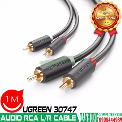 Cáp AV RCA 2 Đầu Hoa Sen Dài 1m Cao Cấp Ugreen 30747