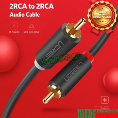 Cáp AV RCA 2 Đầu Hoa Sen Dài 1m Cao Cấp Ugreen 30747