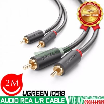 Cáp AV RCA 2 Đầu Hoa Sen Dài 2m Cao Cấp Ugreen 10518