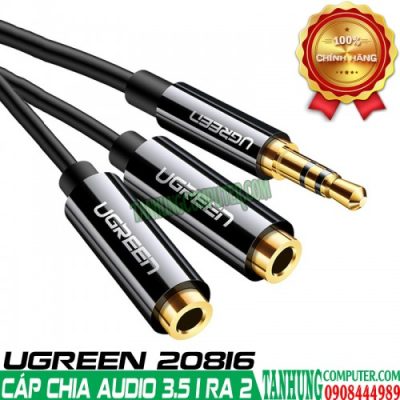 Cáp Chia Cổng Âm Thanh 3.5mm 1 Ra 2 Cao Cấp Ugreen 20816