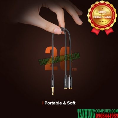 Cáp Chia Cổng Âm Thanh 3.5mm 1 Ra 2 Cao Cấp Ugreen 20816