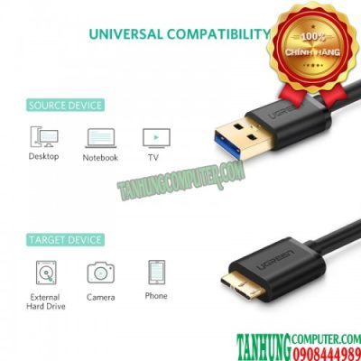 Cáp Chữ Y USB 3.0 to Micro B 3.0 1M Ugreen 10382