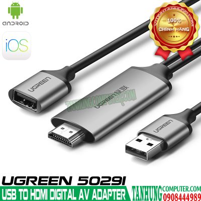 Cáp Chuyển Đa Năng USB to HDMI - Kết Nối Điện Thoại Ra Màn Hình, Tivi, Máy Chiếu Ugreen 50291