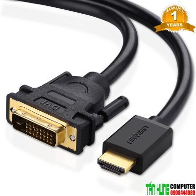 Cáp HDMI to DVI 24+1 Ugreen 10166 dây tròn dài 15M (2 chiều)