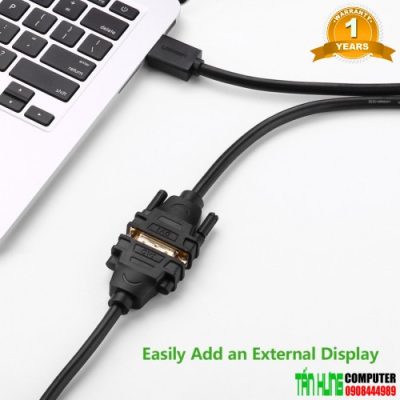 Cáp HDMI to DVI 24+1 Ugreen 10166 dây tròn dài 15M (2 chiều)