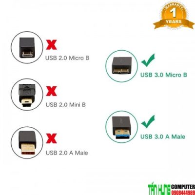 Cáp USB to Micro USB 3.0 cao cấp Ugreen 10365 dài 0.25m