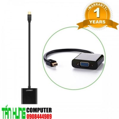 Cáp chuyển đổi Mini Displayport to VGA chính hãng Ugreen 10459 Cao cấp (màu đen)