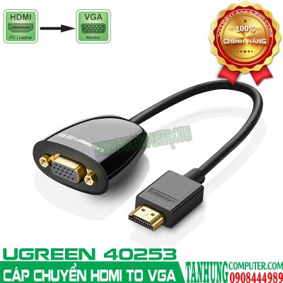Cáp chuyển HDMI to VGA cao cấp Ugreen 40253