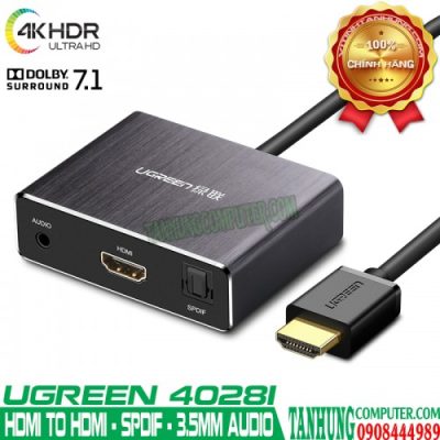 Cáp chuyển HDMI to HDMI + Audio và 1 cổng quang SPDIF 7.1 Ugreen 40281