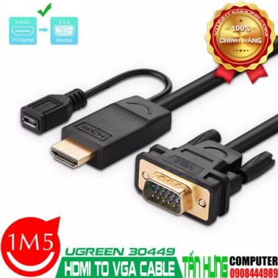 Cáp chuyển HDMI sang VGA dài 1M5 cao cấp Ugreen 30449