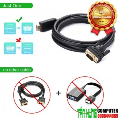 Cáp chuyển HDMI sang VGA dài 1M5 cao cấp Ugreen 30449