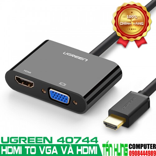 Cáp Chuyển HDMI to VGA và HDMI cao cấp chính hãng Ugreen 40744