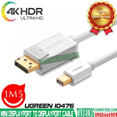 Cáp chuyển Mini Displayport To Displayport 4K@60Hz dài 1M5 cao cấp Ugreen 10476