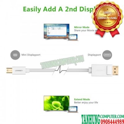 Cáp chuyển Mini Displayport To Displayport 4K@60Hz dài 1M5 cao cấp Ugreen 10476