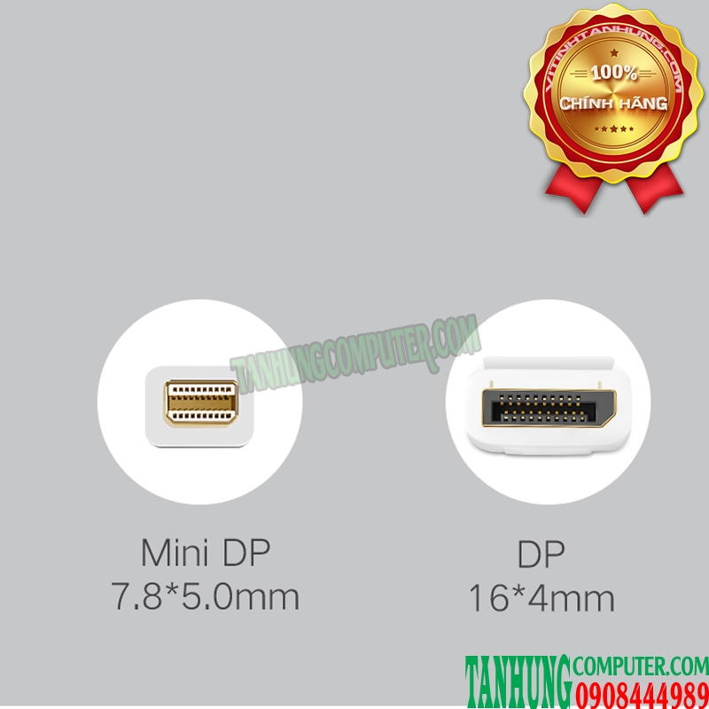 cap-chuyen-mini-displayport-to-displayport-dai-2m-cao-cap-ugreen-10408