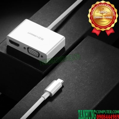 Cáp Chuyển USB Type-C to HDMI và VGA 4K x 2K Cao Cấp Ugreen 30843