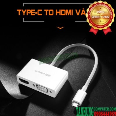 Cáp Chuyển USB Type-C to HDMI và VGA 4K x 2K Cao Cấp Ugreen 30843