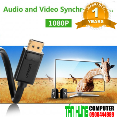 Cáp Displayport 1.2 to HDMI 4Kx2K Ugreen 10204 cao cấp dài 5M