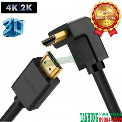 Cáp HDMI 1.4 Dài 1M Đầu Bẻ Góc Vuông Cao Cấp Ugreen 10172 (Bẻ Xuống)