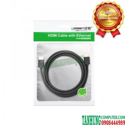 Cáp HDMI 1.4 Dài 2M Đầu Bẻ Góc Vuông Cao Cấp Ugreen 10173 (Bẻ Xuống)