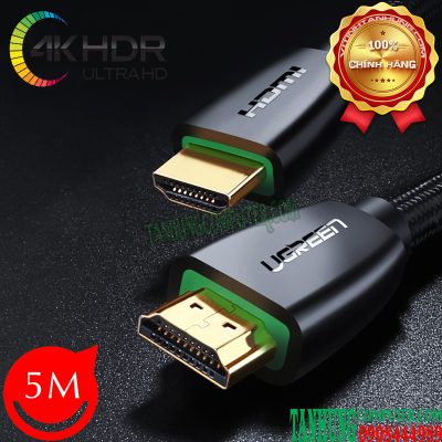 Cáp HDMI 2.0 Dài 5M Cao Cấp Ugreen 40412 Hỗ Trợ 3D 4K