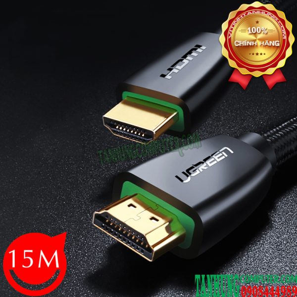 Cáp HDMI 2.0 Dài 15M Cao Cấp Ugreen 40416 Hỗ Trợ 3D 4K