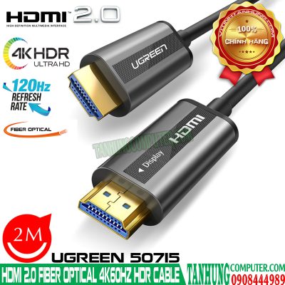 Cáp HDMI 2.0 Sợi Quang Dài 2M Hỗ Trợ 4K@60Hz HDR Cao Cấp Ugreen 50715