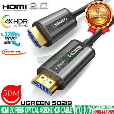 Cáp HDMI 2.0 Sợi Quang Dài 50M Hỗ Trợ 4K@60Hz HDR Cao Cấp Ugreen 50219