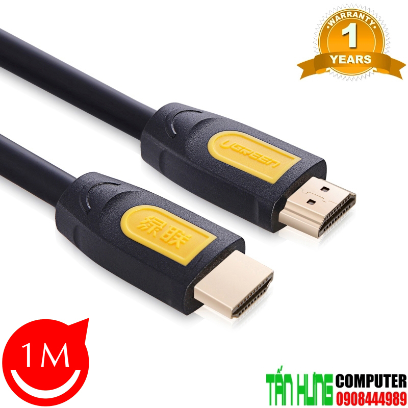 Cáp HDMI Ugreen 10115 FullHD 1080p, 3D, 4K chuẩn HDMI 1.4 dài 1m
