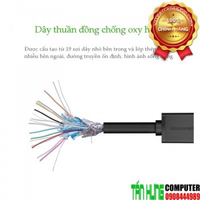 Cáp HDMI V1.4 Ethernet tốc độ cao 40M chính hãng Ugreen 40591/50764 - Thuần Đồng (Có chip khuếch đại)