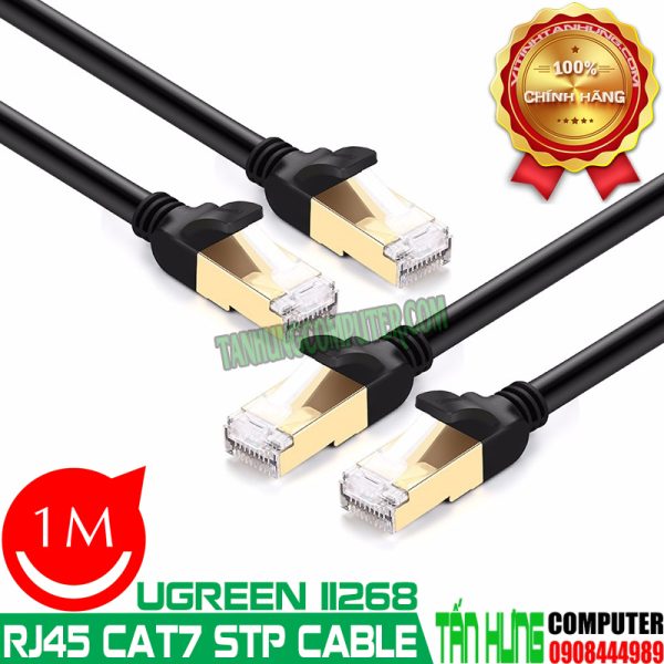Cáp Mạng Cat 7 STP Dài 1M cao cấp Ugreen 11268 Dây Tròn