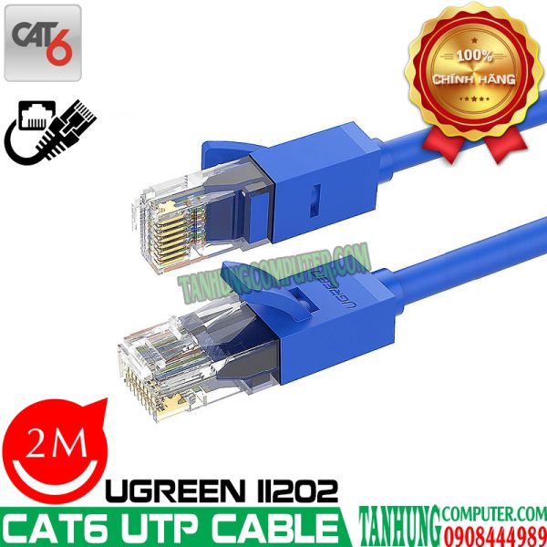 Cáp Mạng Ugreen 11202 Cat6 UTP Đúc Sẵn Dài 2M